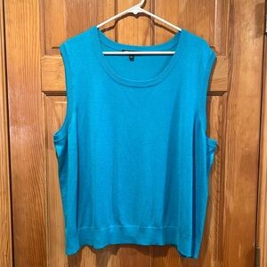 Cable & Gauge teal blue plus size women’s sleeveless sweater size 3X.